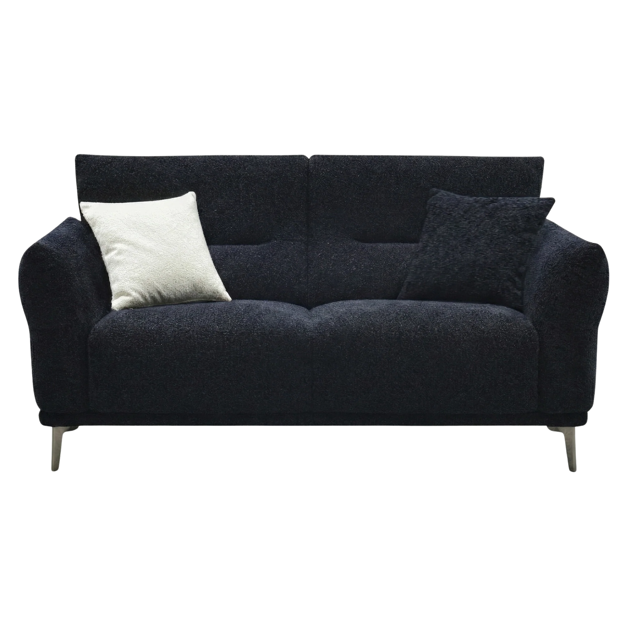 Aveline 2-Seater Sofa in Black Lux Boucle