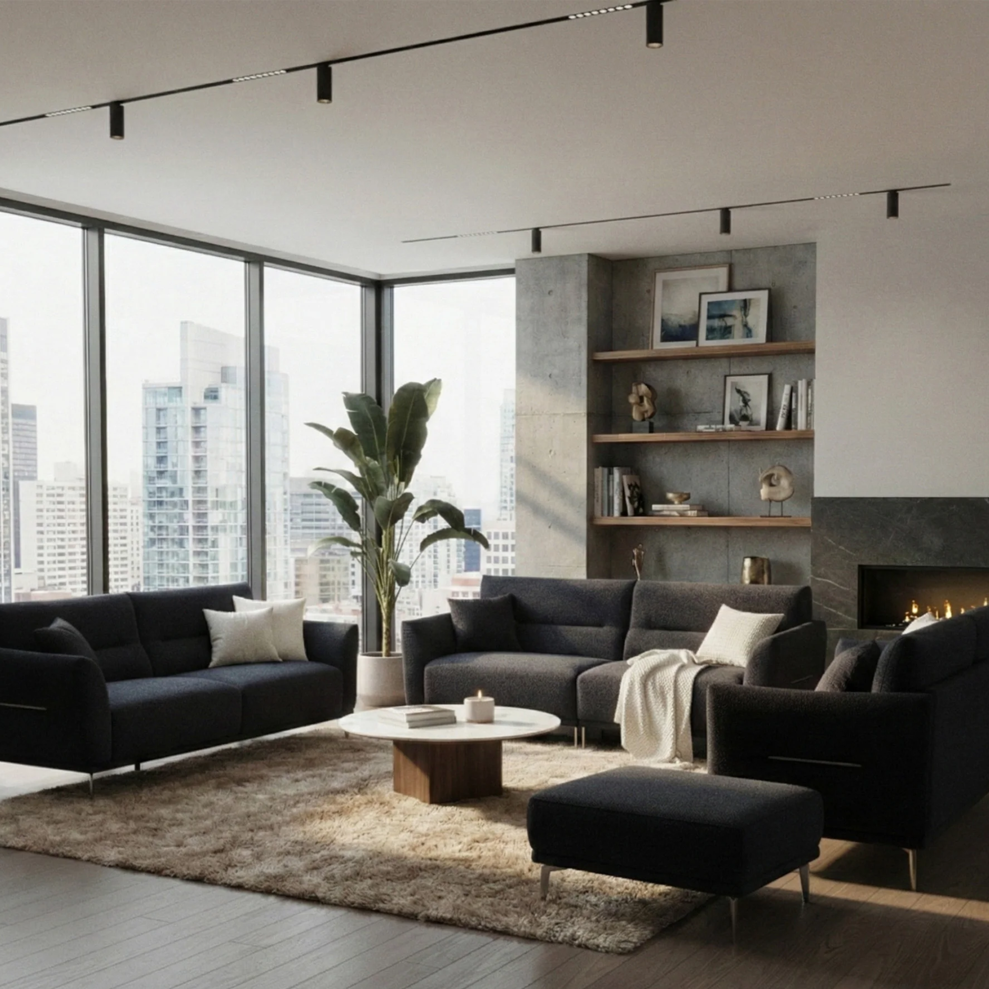 Aveline 2-Seater Sofa in Black Lux Boucle