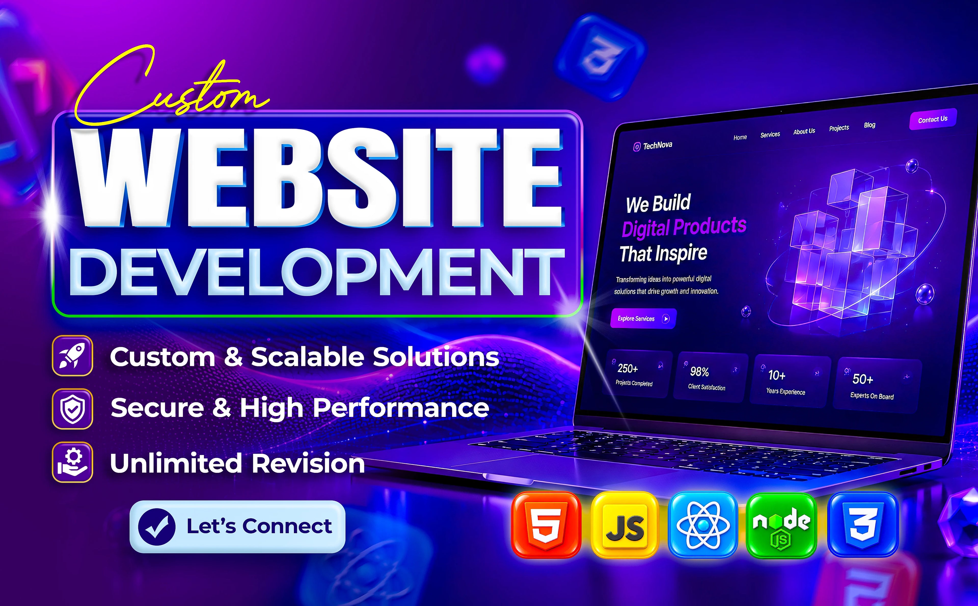 I will be your web full stack developer to create a website